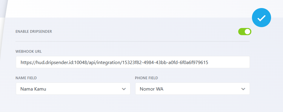 Settings Ninjaform Webhook